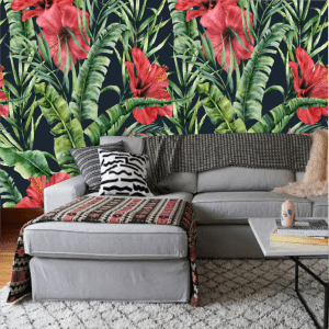 Jungle Floral Wall Mural seamless pattern – Dewaal Art